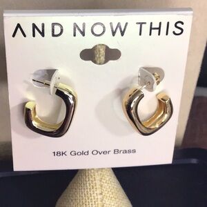 18 K gold over brass open hoop, gold earrings